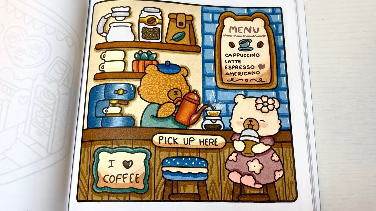 Cozy Café ☕️🤎 Color With Me | Little Corner by Coco Wyo | Ohuhu Markers