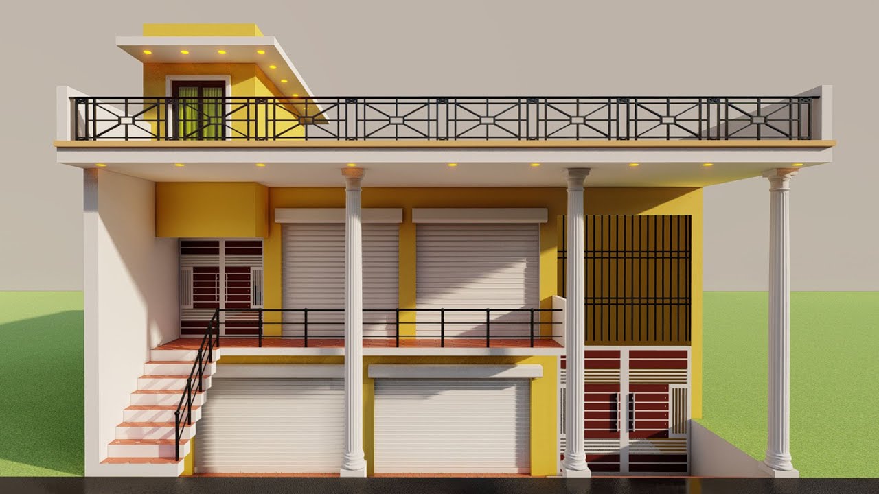 Besment shop with 🚗 car parking,shop elevation,3D besment parking house design,besment shop plan