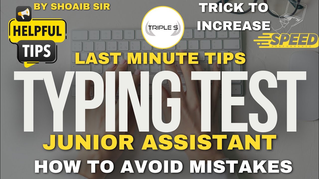 JKSSB Junior Assistant Typing Test: Important Tips - How to avoid mistakes - Trick to Increase Speed