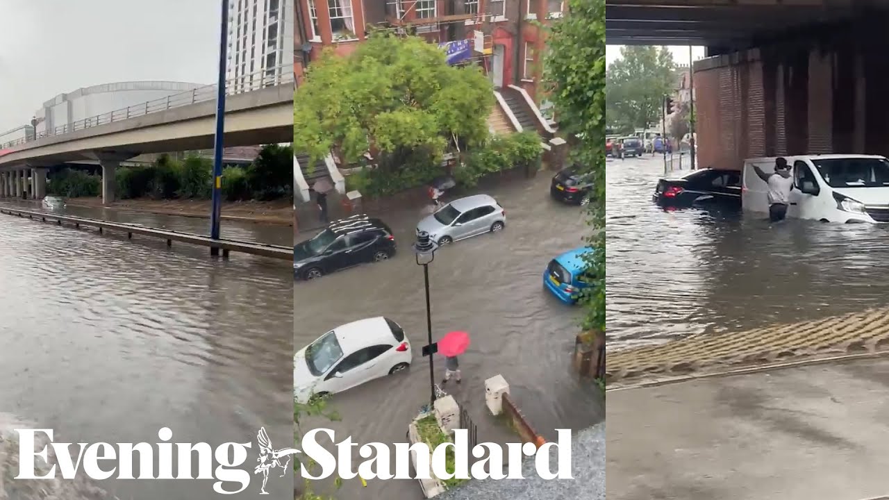 London streets are under water as storm batters the capital