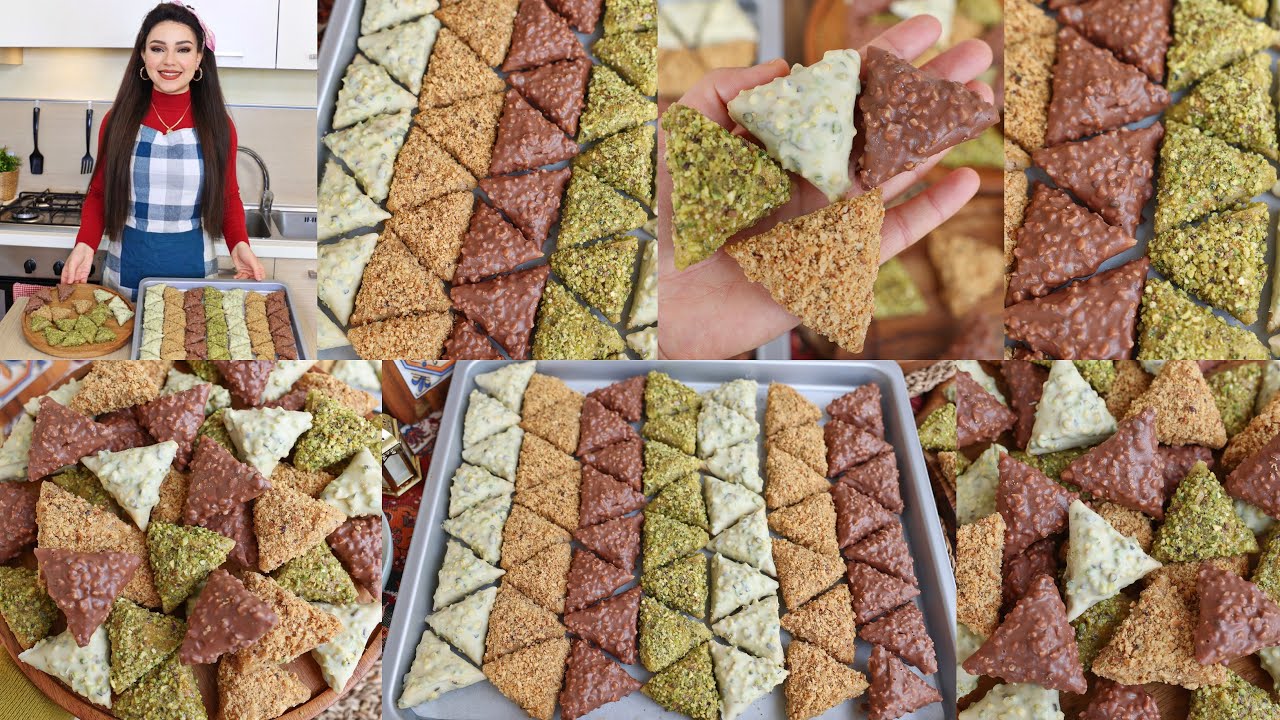 حلو العيد🌙صمصة تونسية بحشوات مختلفة بفريوة وفستق مقرمشة بكل تفاصيلها بنة لاتقاوم😋Samsa Tunisienne