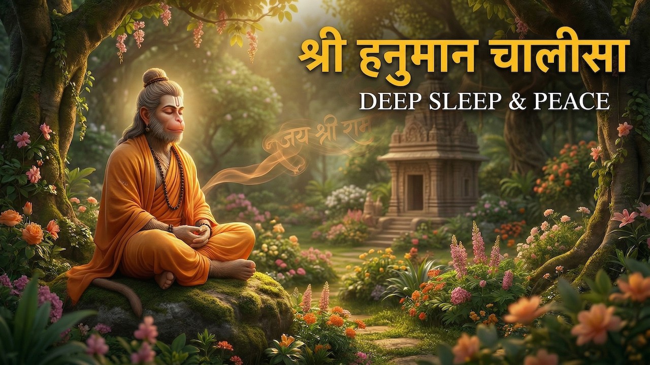 Peaceful Hanuman Chalisa (5 Times) -  Chant for Calm & Inner Strength