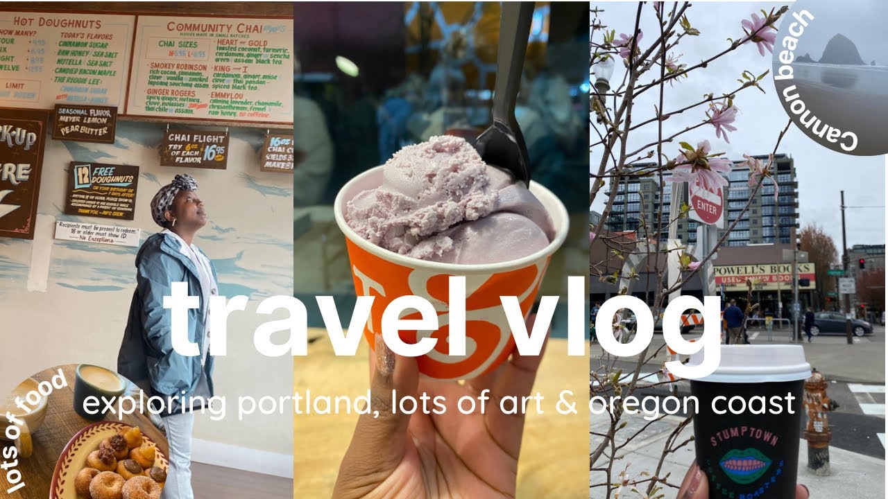 vlog: artsy portland stay, free doughnuts, 🎨art museum, powell’s books & oregon coast