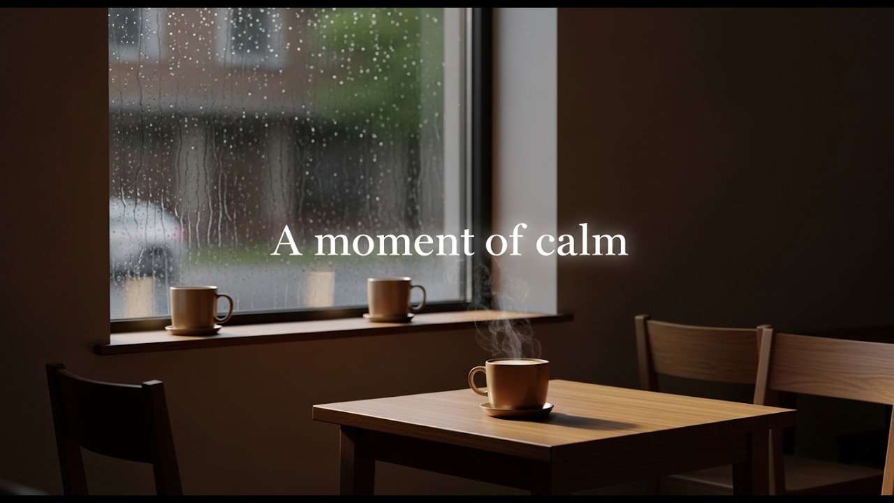 Peaceful Rainy Coffee Shop Ambience with Soft Jazz Background