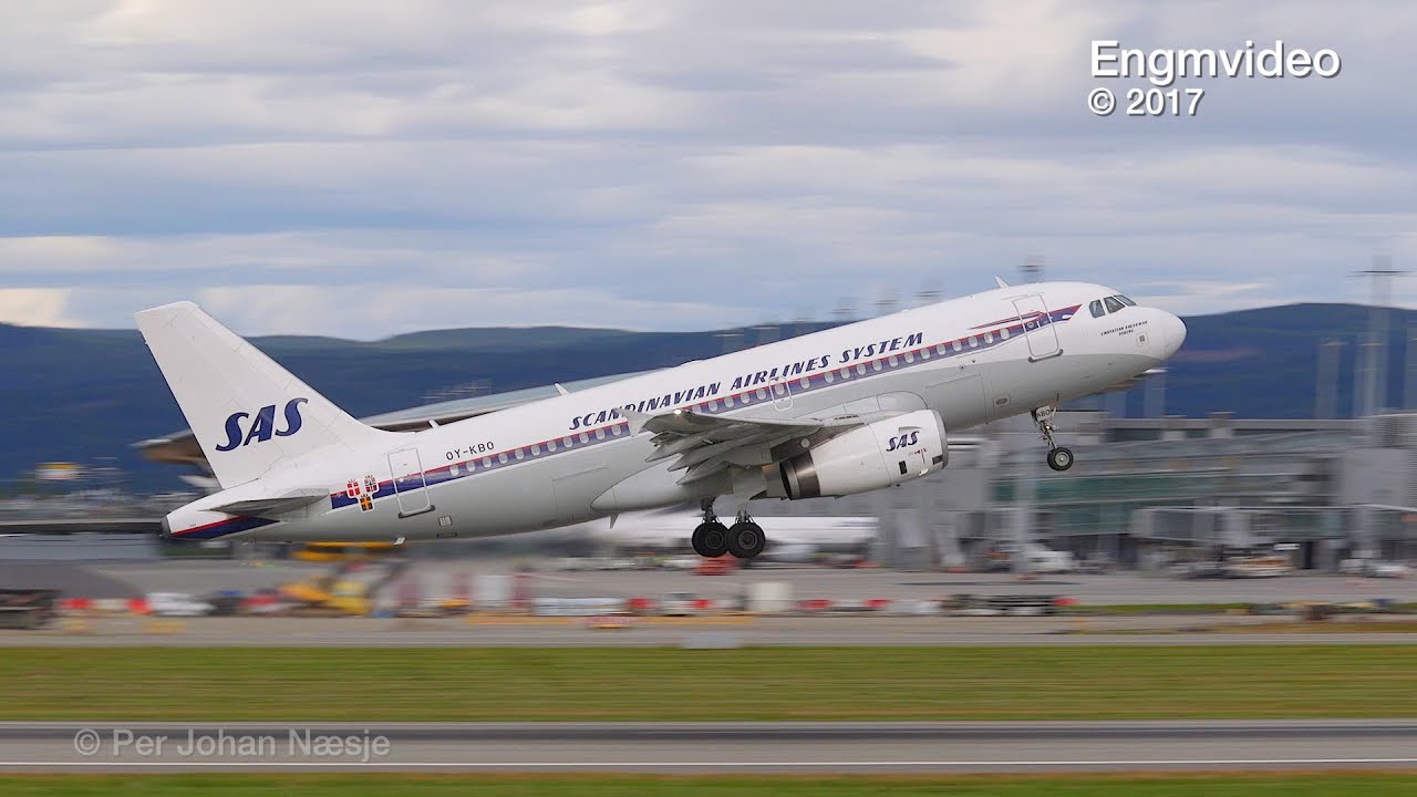SAS A319 retro livery at Oslo Airport Norway