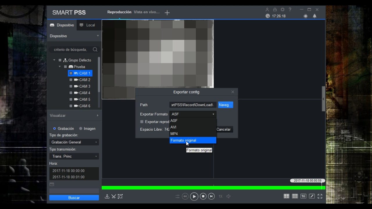 Extraer vídeo de DVR DAHUA