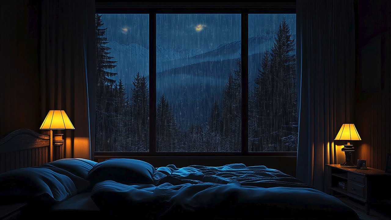 Rain Sound in Forest | Heavy Rain on Window for Fall Asleep in 3 Minutes | Soothing Rainy Day Vibes