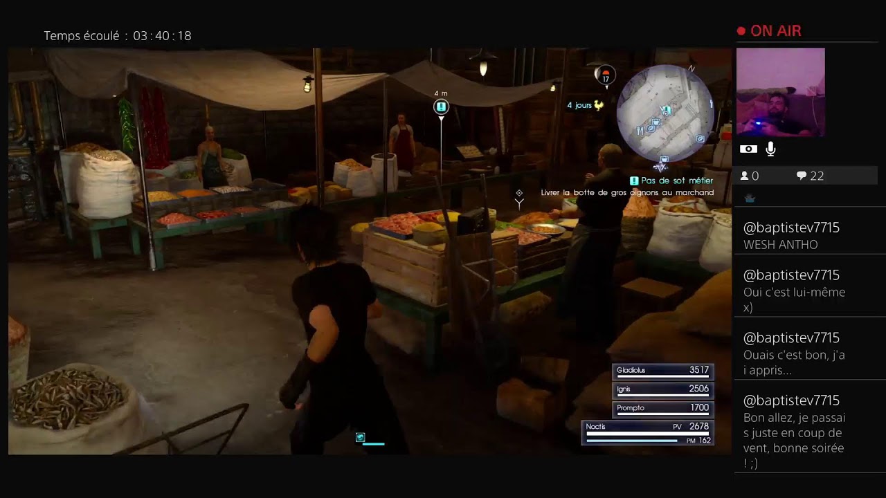 Final Fantasy XV - Anthony Walther streame sur PS4
