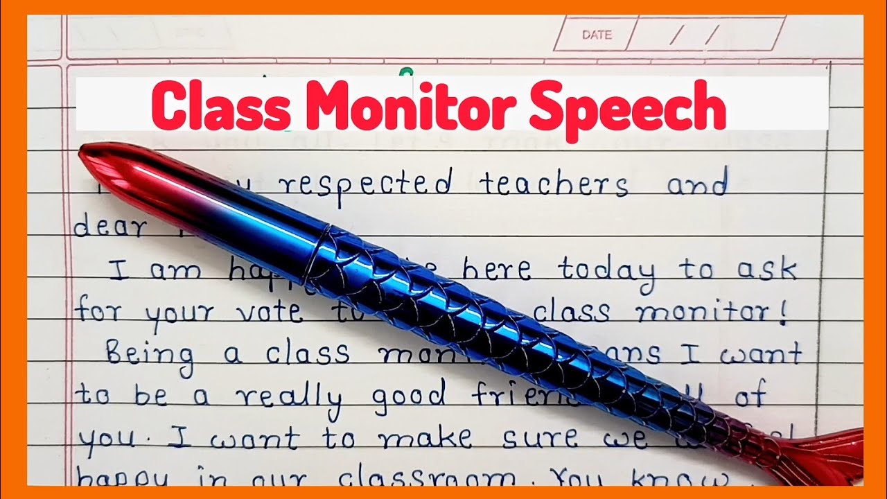 Class Monitor Speech for School Election |  Winning Class Representative Speech for School Election
