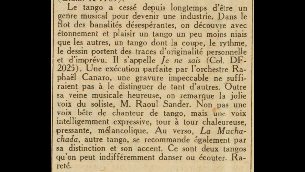 La Muchachada - Tango - Rafaël Canaro et son Orchestre - 1936
