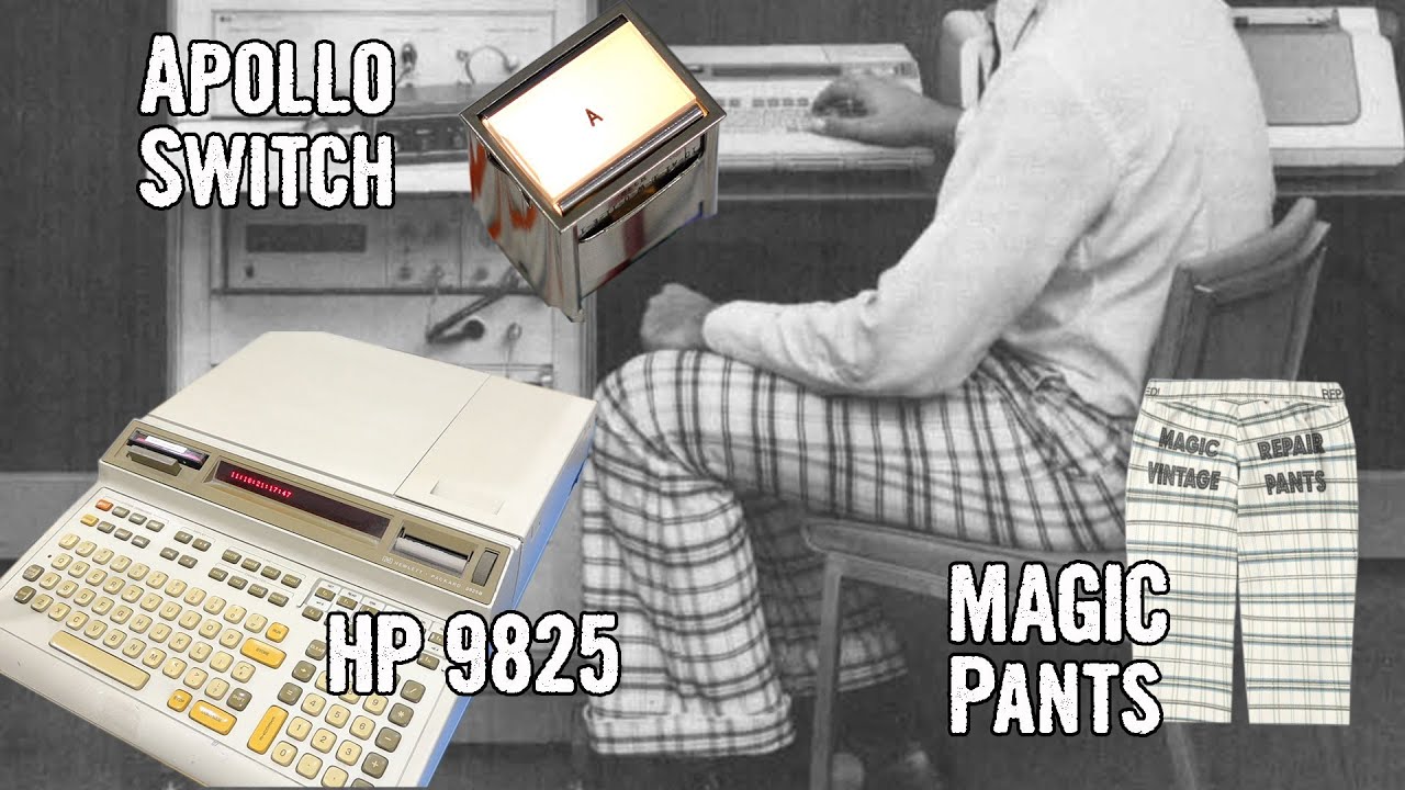 HP 9825 calculator with HP 98035 clock module demo (and an Apollo switch!)