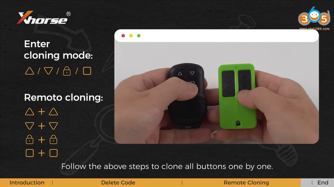 How to Clone Remote Xhorse XKGHG1EN Masker Garage Remote obdii365