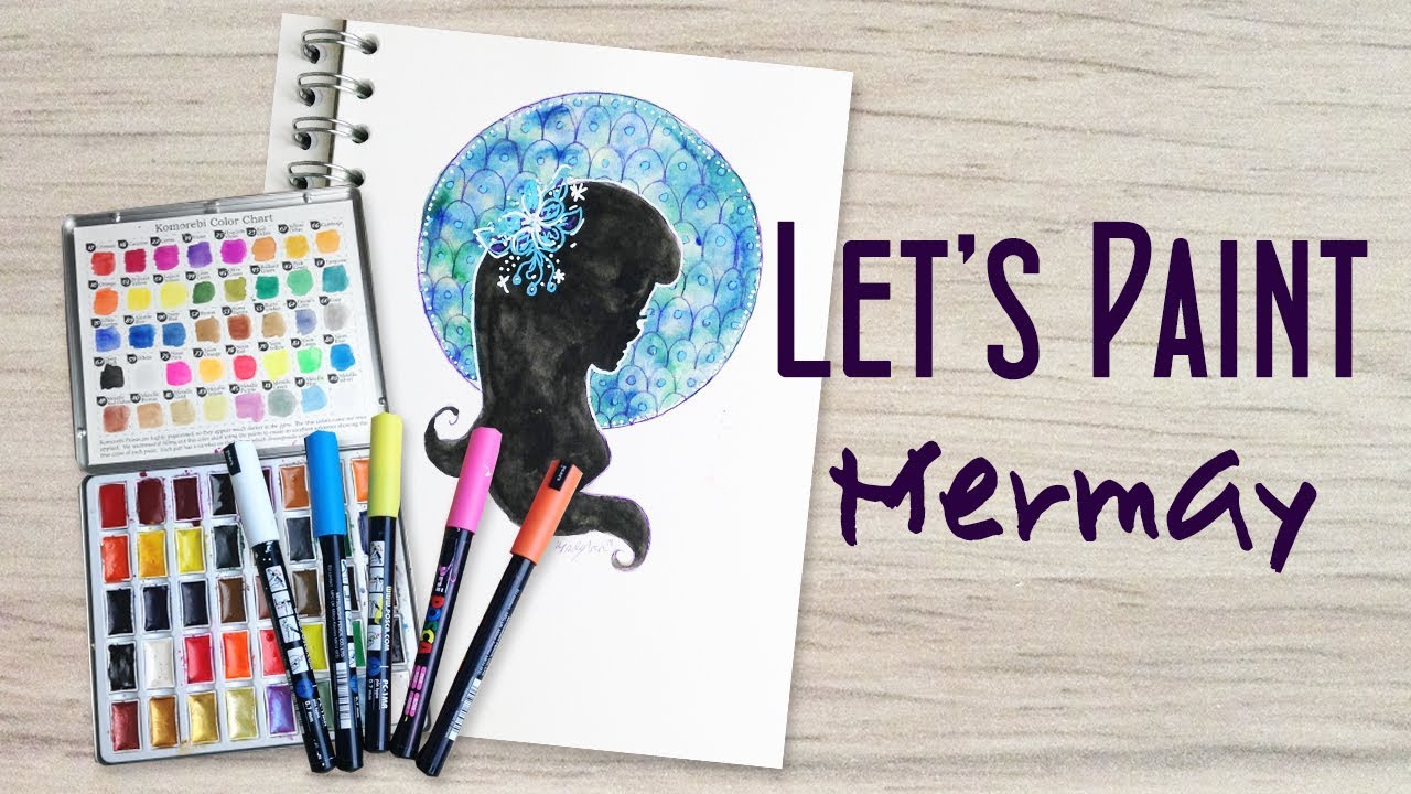 Mermaid & Mermay Inspired Watercolor Painting Tutorial -  Sketchbook Session Ep4