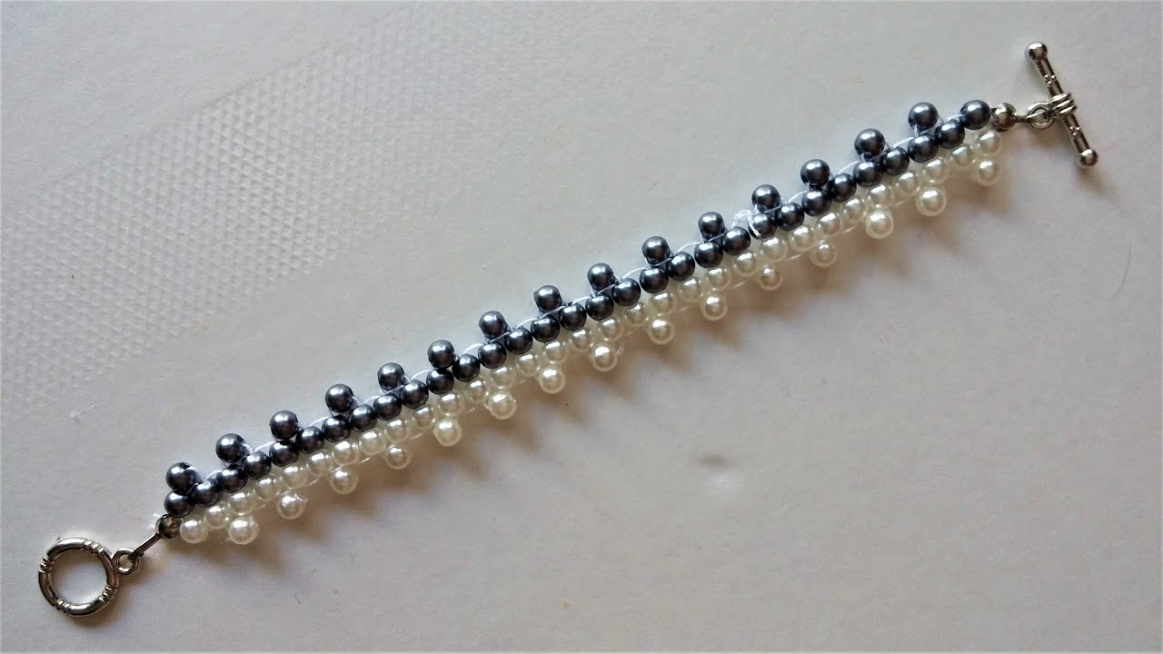 Simple beading pattern for beginners. Jewelry making tutorial