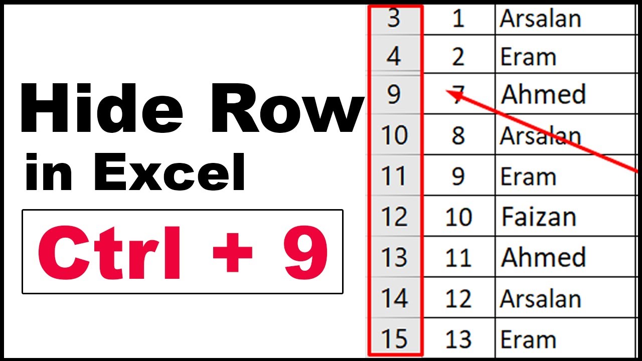 How to Hide Row in Excel With Shortcut Key
