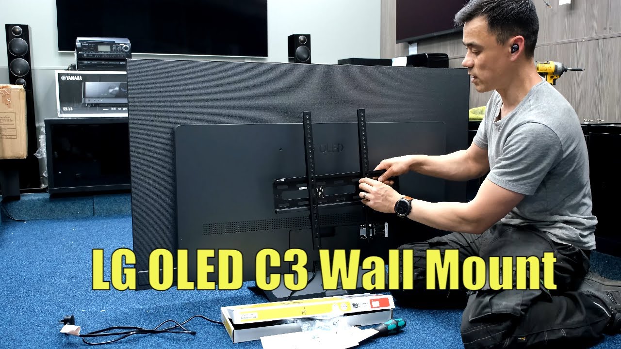 Установка настенного крепления LG OLED C3. Как установить на фиксированный плоский кронштейн
