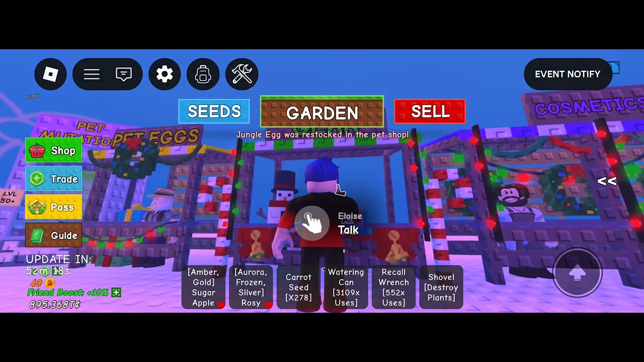 Grow a garden avec Aidan Admin Abuse