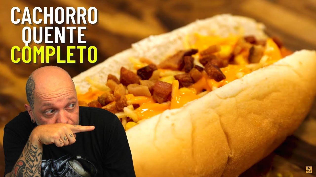 Cachorro Quente COMPLETO com BACON E CHEDDAR