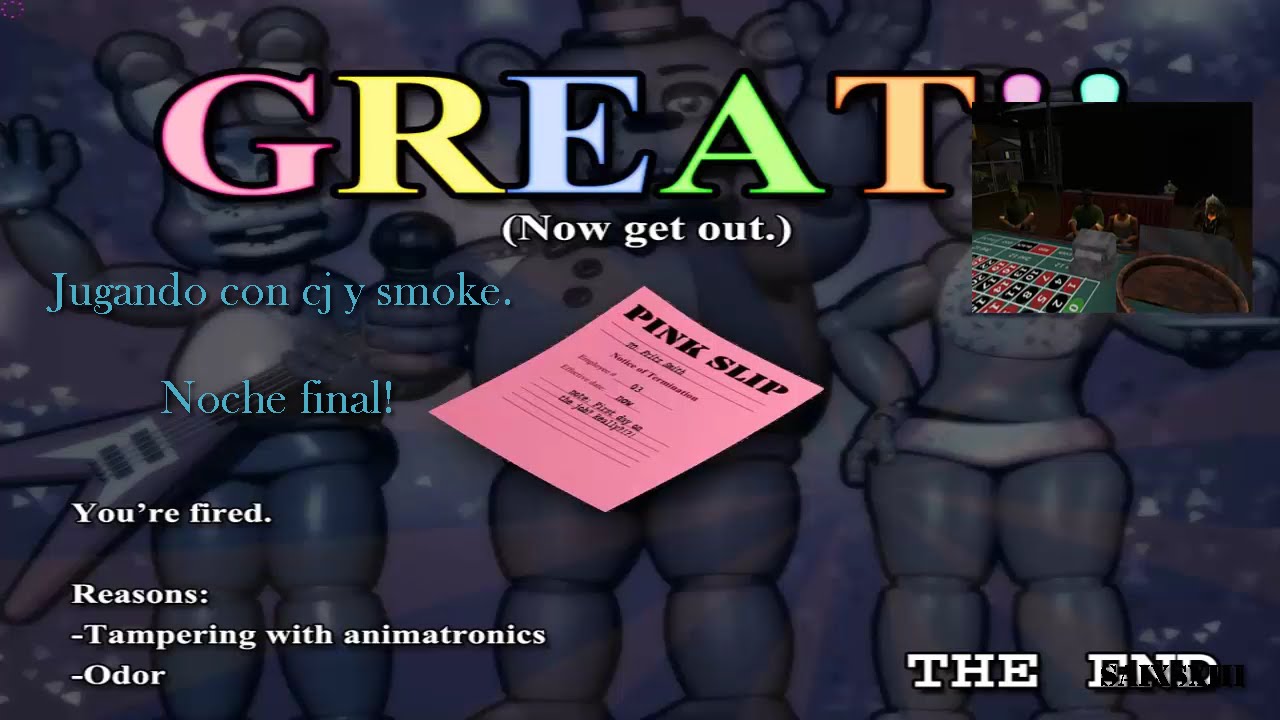 GTA SAN ANDREAS (LOQUENDO)//JUGANDO CON CJ Y SMOKE// FIVE NIGHTS AT FREDDYS 2 NOCHE CUSTOM