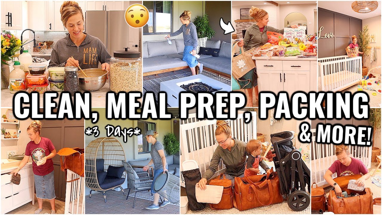 GET IT ALL DONE!!😯 3 DAYS OF CLEANING, PACKING, MEAL PREP & GROCERIES | 2022 CLEANING MOTIVATION