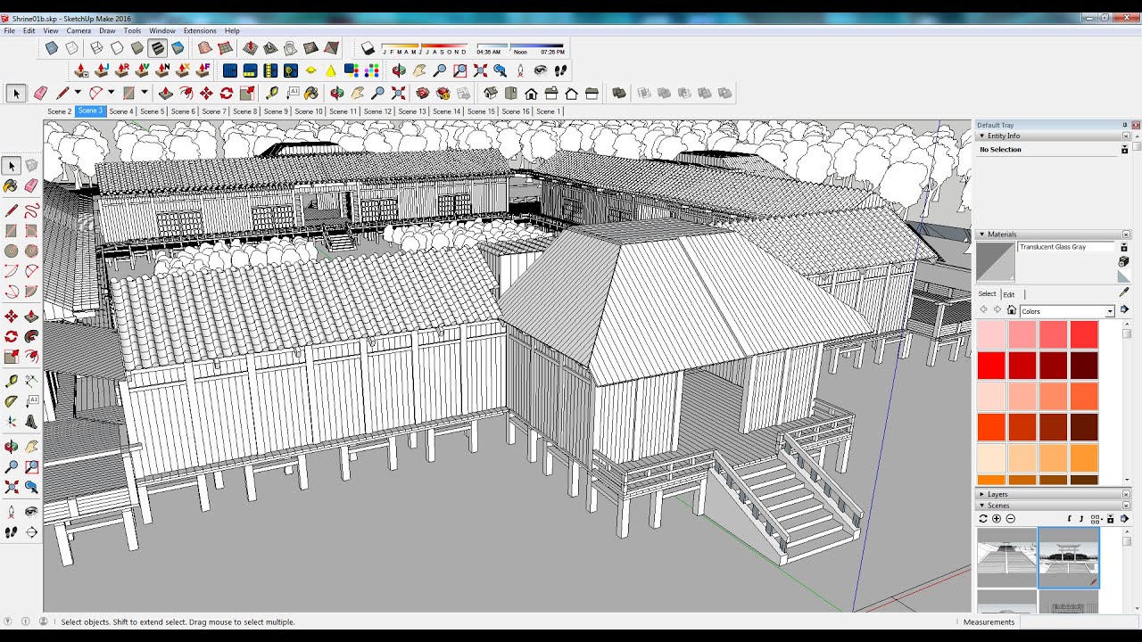 Designing a Japanese Style Building in Sketchup [Timelapse]