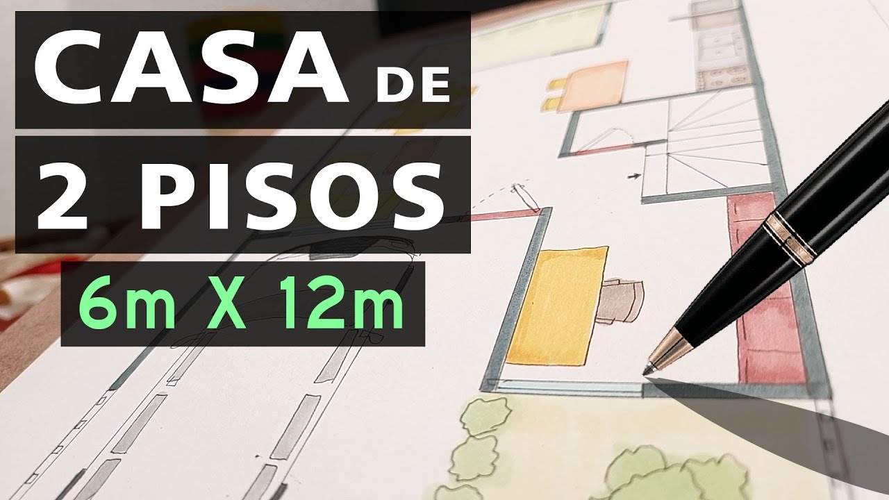 Como dibujar fácil un plano 6m x 12m de casa viplanta - 1/2