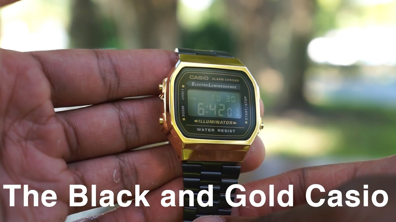 Золотые и чёрные часы Casio A168wegb-1B || Распаковка и обзор