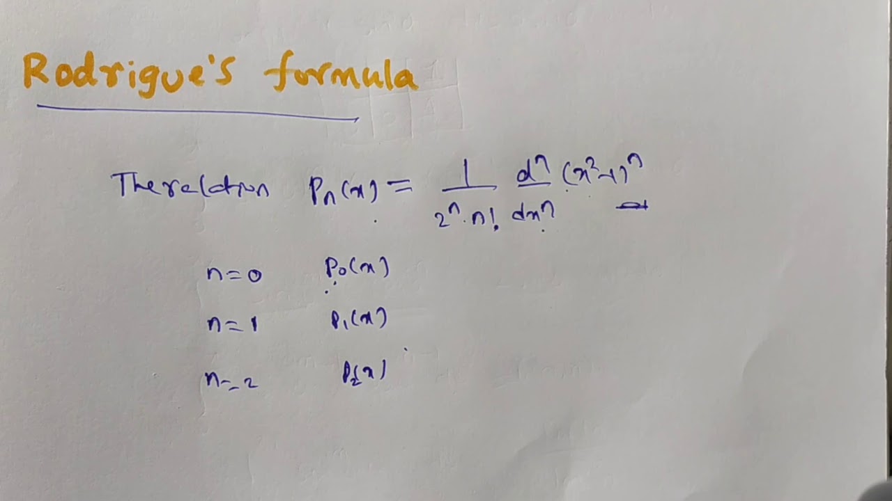 Roudrigue's formula