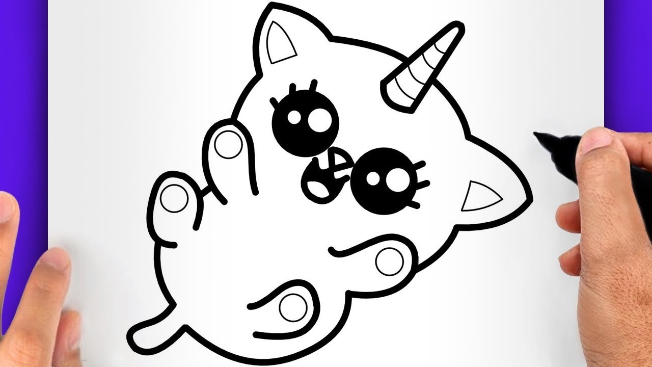 DESSIN FACILE KAWAII | COMMENT DESSINER UN CHAT LICORNE FACILEMENT - DESSIN DE CHAT LICORNE FACILE