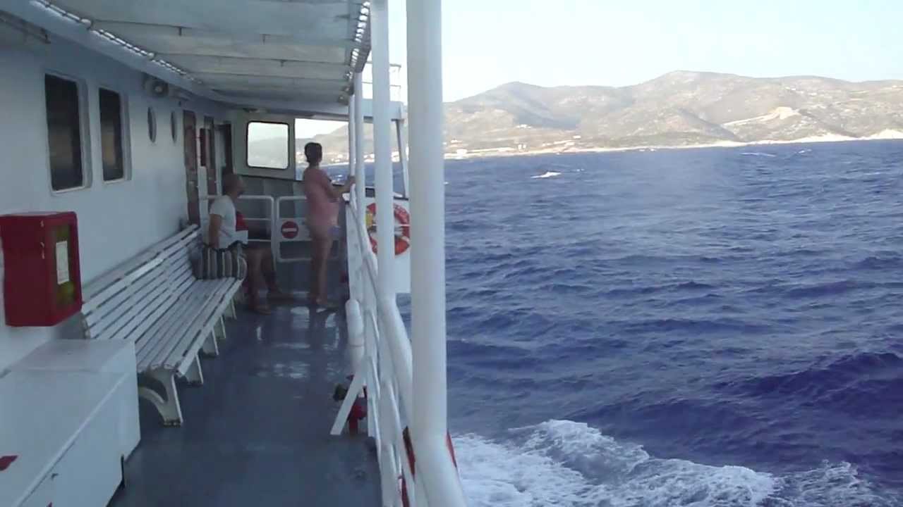 Riding the waves on Aegean Sea with Express Skopelitis, outside Donousa Island