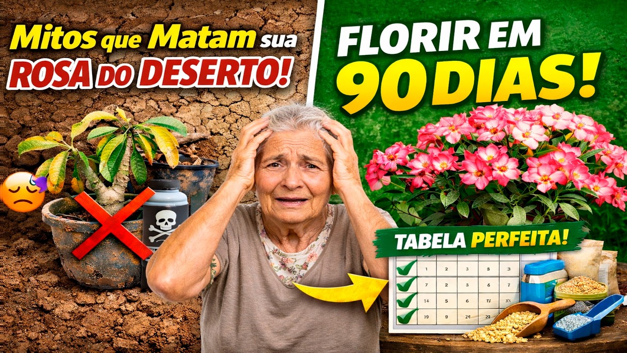 PARE de Perder Sua Rosa do Deserto! Os Maiores Mitos da Adubação + Tabela Para Florescer em 90 Dias