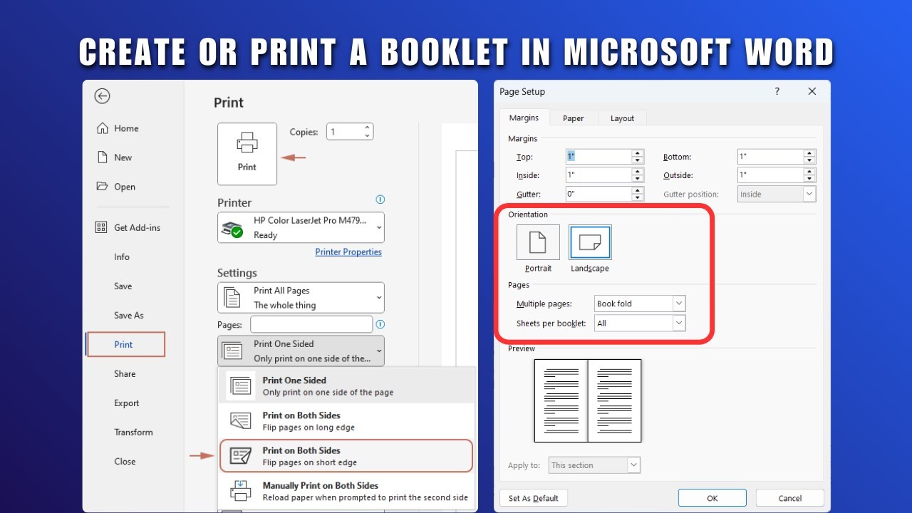 Как напечатать буклет в Word 2026 &mdash; Как создать буклет в Microsoft Word 2026