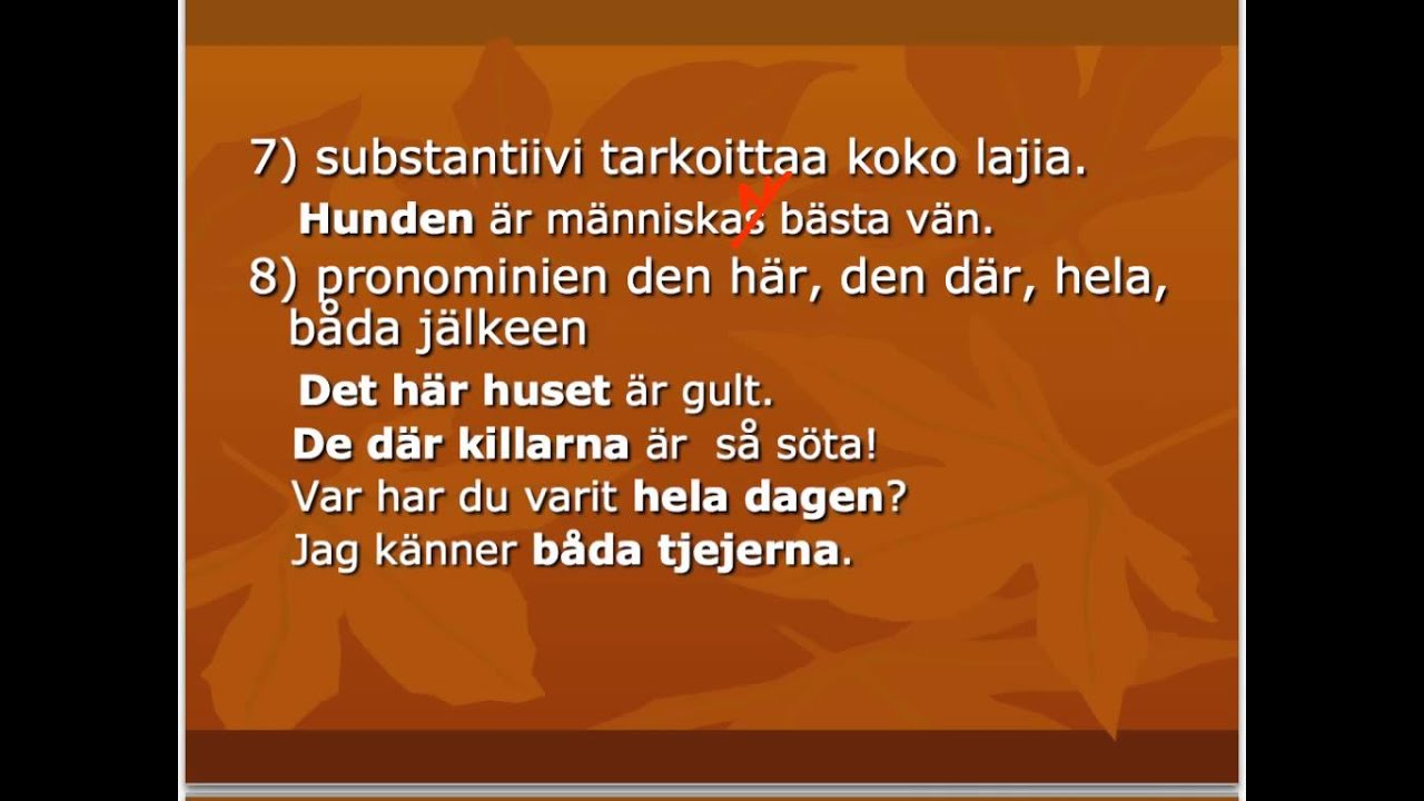 Substantiivien määräysmuodot, pitkä muot