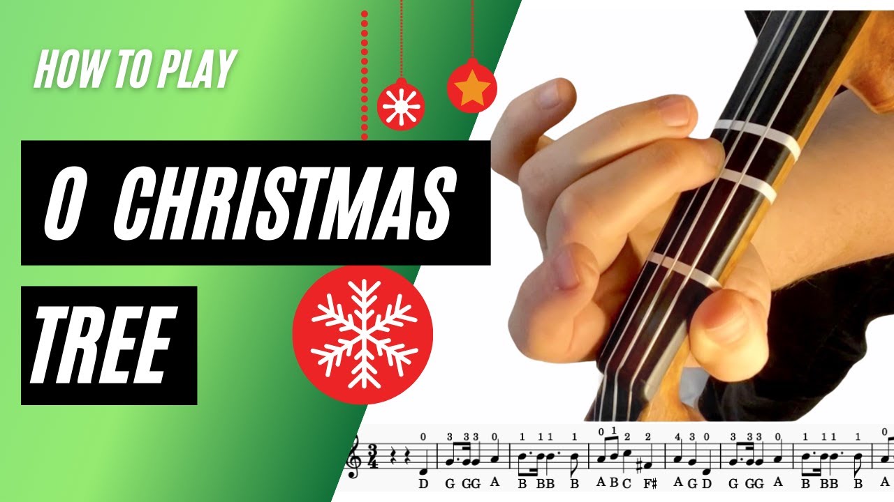 How to play O CHRISTMAS TREE on the VIOLIN // An easy play along TUTORIAL for beginners.