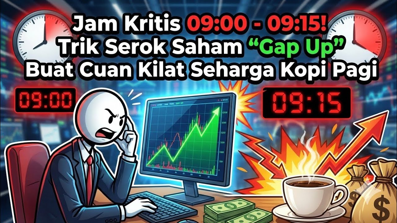 Jam Kritis 09:00 - 09:15! Trik Serok Saham 'Gap Up' Buat Cuan Kilat Seharga Kopi Pagi