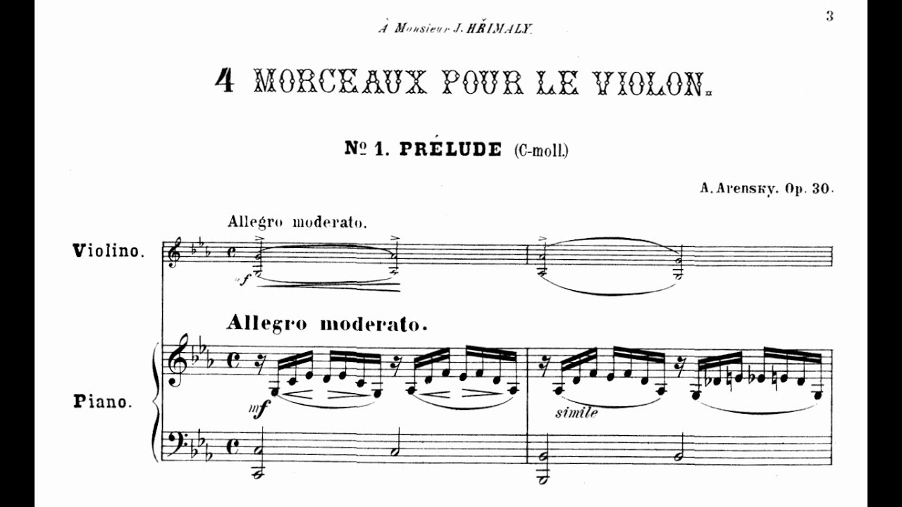 Anton Arensky - 4 Morceaux, Op.30