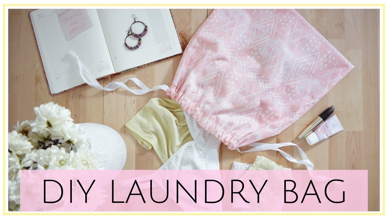 How to make a drawstring bag / DIY LAUNDRY BAG sewing tutorial