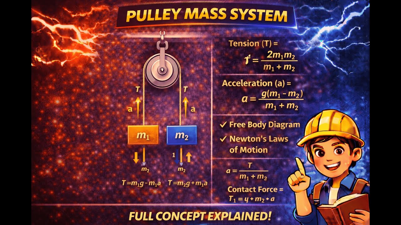 Pulley System | Tension Formula + Solved Problems| Engineering Physics (Diploma/Polytechnic)