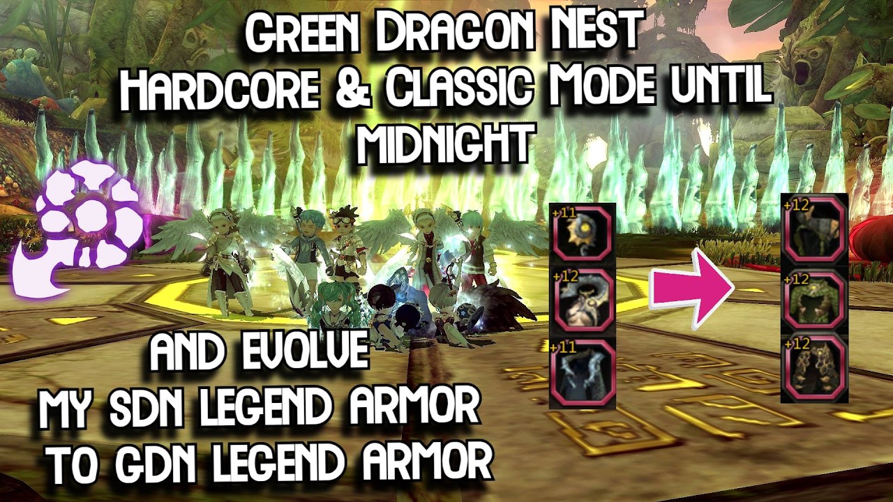 GDN Hardcore & Classic Until Midnight And Evolve My SDN L Armor to GDN L Armor Dragon Nest Classic