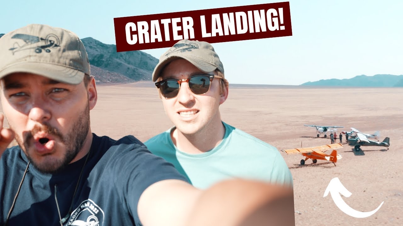 LANDING AT A MILLION YEAR OLD CRATER IN NAMIBIA