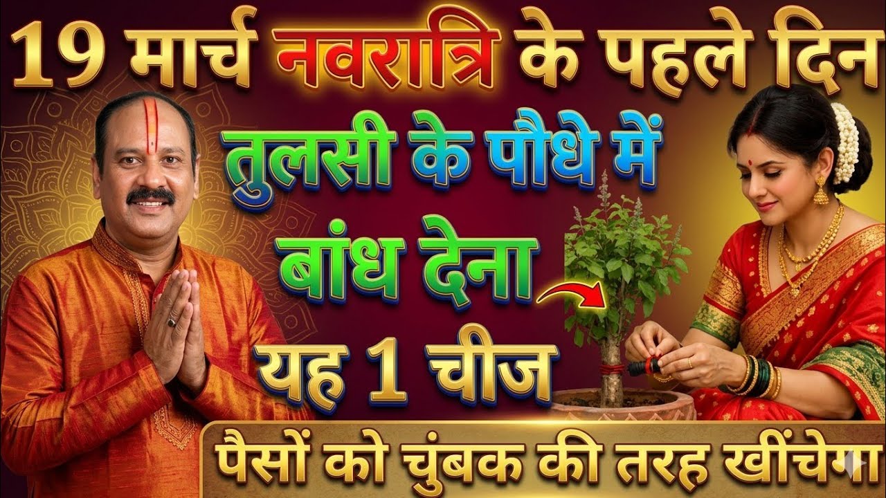 19 मार्च, नवरात्रि के दिन चुपचाप तुलसी के पौधे में बांध देना यह 1 चीज पैसा दौड़कर आएगा #premanandji