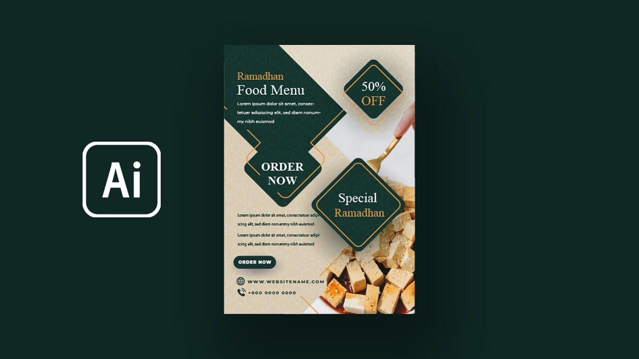 How to Make Simple Food Flyer | Food Restaurant | Adobe Illustrator Tutorial