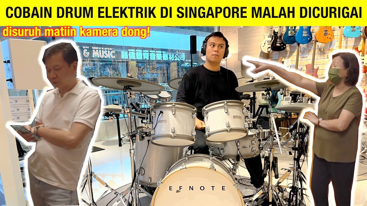 YOIQBALL COBAIN DRUM ELEKTRIK DI SINGAPORE MALAH DICURIGAI