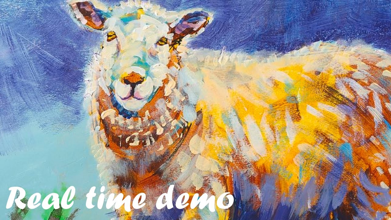 How to paint a sheep in acrylics real time sheep painting tutorial