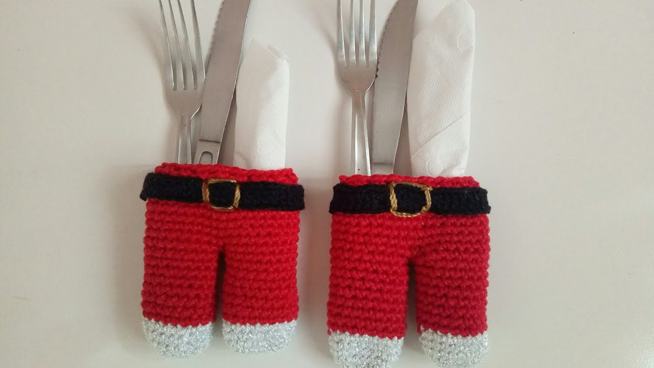 Porta talheres e guardanapos Papai Noel