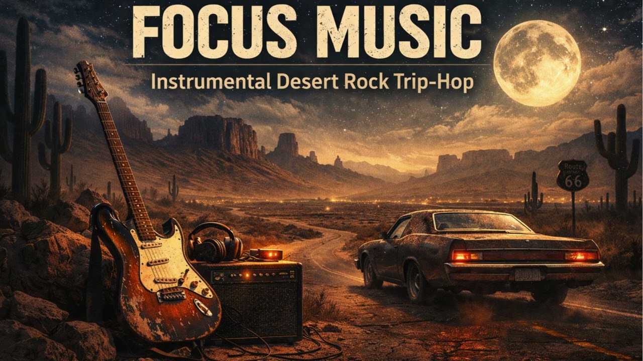 Lonely Highway – 40 Minutes Night Drive Focus Music (Desert Vibes)