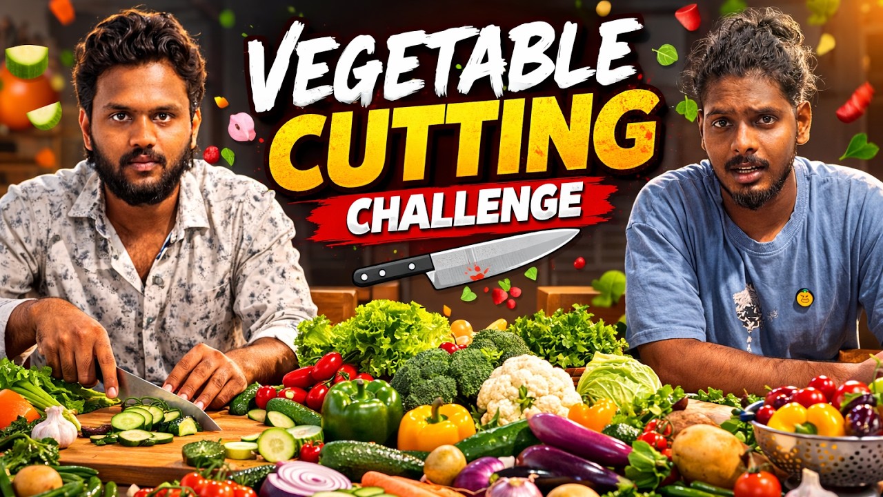 Cutting Vegetables Into Two Equal Parts Challenge 🔪🥔 | CrewVerse
