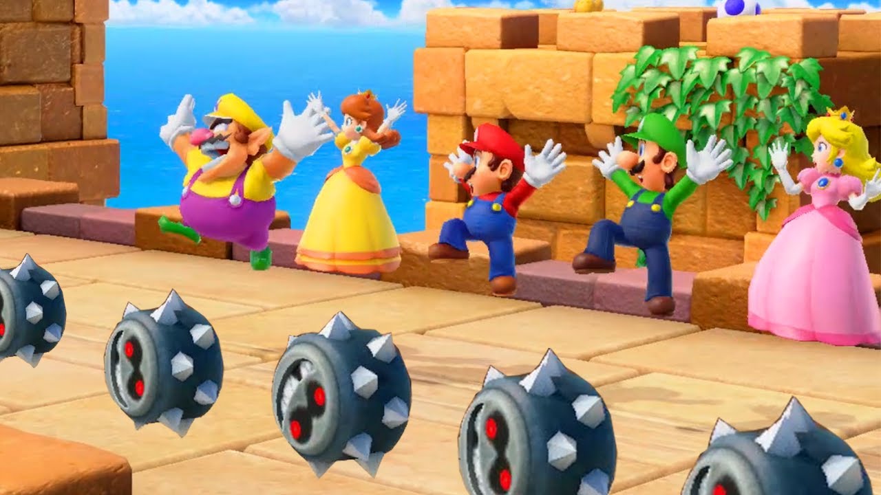 Super Mario Party Minigames - Mario vs Shy Guy vs Wario vs Luigi