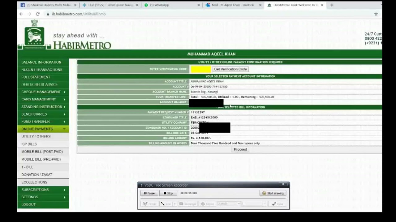 PTA mobile tax payment online habib metro bank Urdu / Hindi