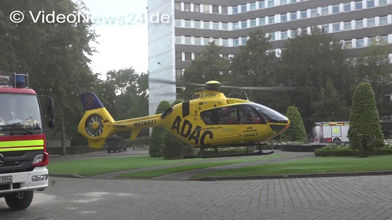 27.08.2016 - VN24 - Patientenzimmer an LWL in Dortmund brannte in der 8. Etage - spektakuläre Hu...